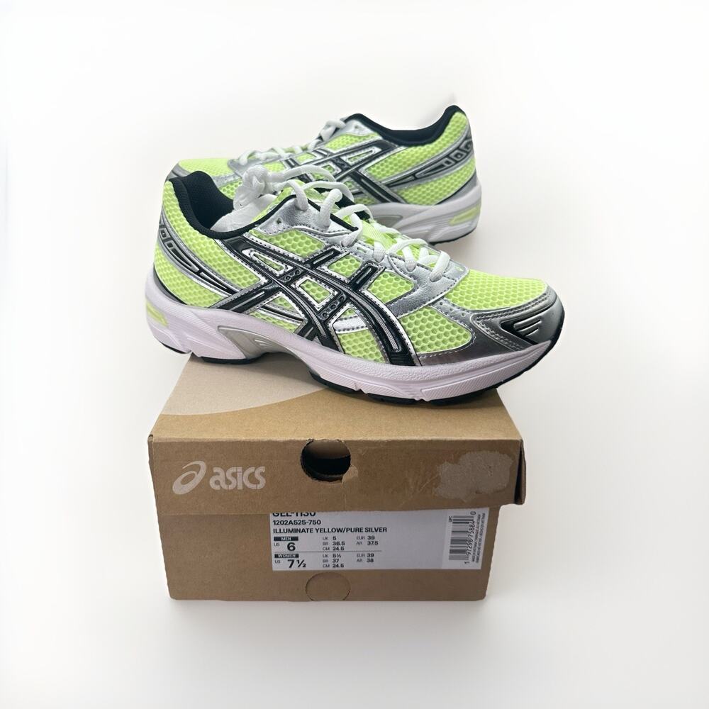 ASICS Gel-1130 Black White Yellow Sneakers Shoes | Women’s Size 7.5 / Men’s 6